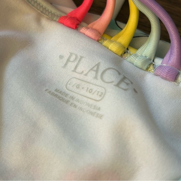 ❤️ Children's Place 10/12 Uni-mermaid Swim Top With Rainbow Back Straps - Picture 4 of 8